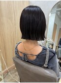 外ハネボブ グレージュ 赤み消しカラー