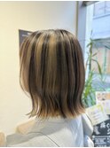 切りっぱなしボブ×アンブレラカラー