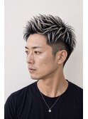 名東区　メンズヘア　カット　メンズ白髪ぼかし　ハイライト