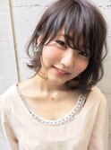 外ハネ☆束感☆シースルーバング☆暗めアッシュ☆グレー
