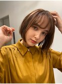 オトナショートBOB/ころんとボブ/ニュアンスカラー/透明感/冬
