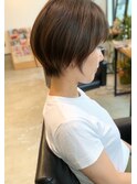 ハイライト☆大人可愛いひし形ハンサムショートボブ前下がり