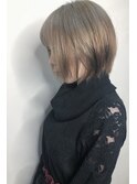 ミルクベージュ_マロンベージュ Aラインボブ かきあげ