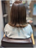 韓国ヘア/マロンベージュ/シースルーバング/くびれミディ