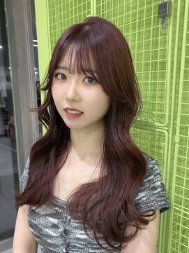 アースコアフュールボーテ 新潟中野山店 (EARTH coiffure beaute) ピンクブラウン_レイヤーカット_ケアブリーチ