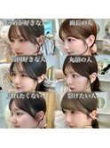 顔まわりカット前髪小顔ミディアムレイヤーフェミニンロング