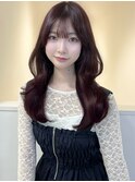 韓国レイヤーナチュラルレイヤーピンクブラウン顔まわり前髪