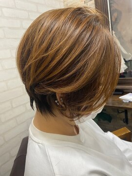 ハサミバイアトリエナガノ 千葉(8sami by atelier nagano) デザインカラー／レイヤーカット/ウエットヘア/オリーブベージュ