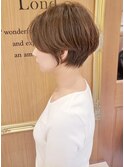 大人可愛い20代30代40代黒髪前下がりショートボブ丸みショート◎