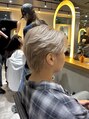 サロンドミルク 原宿(salon de MiLK) フェザーショート×ホワイトベージュ[原宿/ハイトーン/メンズ］