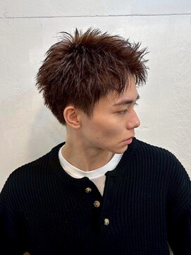 ファルベ(Farbe) ・スパイキーショートブルーブラックフェザーパーマサーフカール