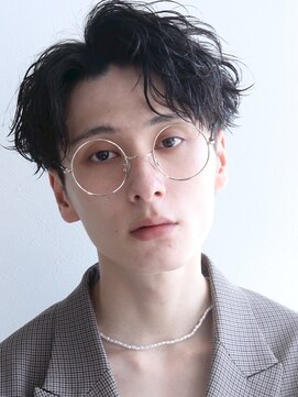 アズ ワン(AS ONE) 波巻きパーマツイストスパイラルパーマツーブロックメンズ黒髪