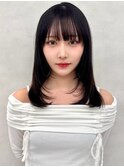 イメチェン/似合わせカット/フルバング/レッドブラウン/中野