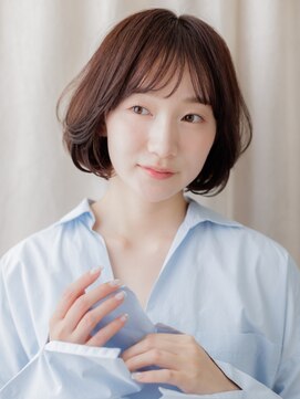 カバーヘア ブリス 大宮西口(COVER HAIR bliss) ピンクブラウン/丸みボブ/顎ラインボブ/内巻きボブ/透明感/20代e