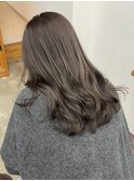 ブリーチなしカラー グレージュ春カラー担当渡辺聖