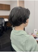 ▽レイヤーボブダークブラウンドライパーマボブシャギーショート