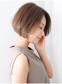 ☆30代40代50代イメチェンマロンベージュ前髪小顔Aラインボブ
