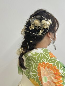 ベルクープス 天王寺店(Belle Coupes) 【BelleCoupes】岡本真由美 卒業式袴着付けヘアセット水引き金箔