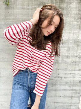 エース (ACE) ACE 横浜　耳にもかけれるかきあげバング×カーキブラウン