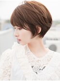 大人可愛い20代30代40代黒髪前下がりショートボブ丸みショート◎