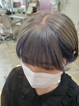 メルシー(Merci) 【Merci】ネイビーブルー☆シルバーインナーカラー