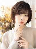 斜めバング前下がり小顔ショートボブパーマa北浦和20代30代40代