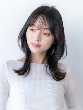 ハバナ 渋谷(HAVANA) 20代30代大人かわいい斜めバングデザインカラーシルキーベージュ