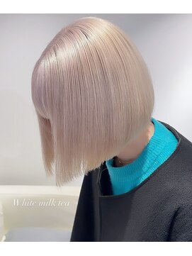 ベレーザ 渋谷(BELEZA) 5921ミルクティーアッシュハイトーンカラー韓国タンバルモリボブ
