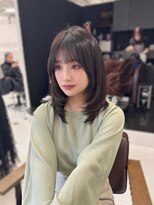 ハピネス 梅田茶屋町店(HAPPINESS)&nbsp;ミディアムレイヤー/韓国ヘア/顔周り/ブリーチなし/グレージュ