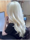 【白っぽい透明感】ホワイトブロンド×ブリーチ４回