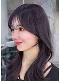 美髪韓国レイヤーイメチェン似合わせチェリーブラウンミニウルフ