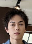 渋谷スパイキーショートパーマビジネスヘアフェード刈り上げ短髪