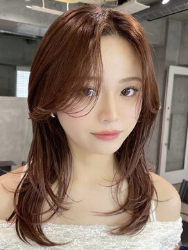 ソラ 表参道(SORA) 【SORA 安食】ミディアムレイヤー/コーラルベージュ