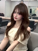 ベレーザ 渋谷(BELEZA) 15889黒髪オリーブグレーラウンドバングレイヤーワンホンヘア
