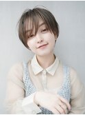 【GEEKS渋谷】オリーブグレージュ/夏カラー/くびれショート/小顔