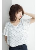 透明感のあるグレージュ×大人可愛い外ハネボブ
