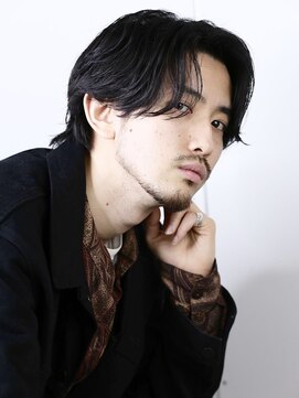 リップスヘアー 銀座(LIPPS hair) センターパート　メンズ美容室人気　銀座美容室　メンズパーマ