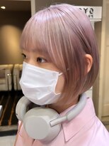 ベレーザ 渋谷(BELEZA)&nbsp;2258外国人風カラーベイビーピンクセンター分けボブルーズヘア