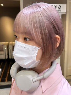 ベレーザ 渋谷(BELEZA) 2258外国人風カラーベイビーピンクセンター分けボブルーズヘア