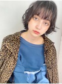 ショートパーマ_グレージュカラーボブウルフココアベージュ_8960