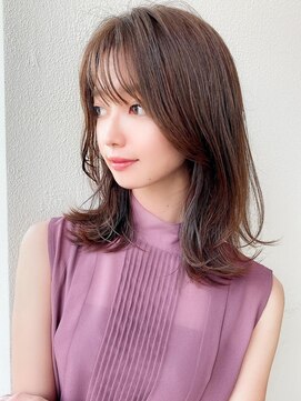 ラルユー 金山(LallYou) 黒髪/グレーベージュ/レイヤーロング/前髪パーマ