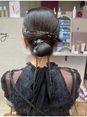 結婚式ヘアアレンジ/タイトアレンジ/ワンホンヘアアレンジ