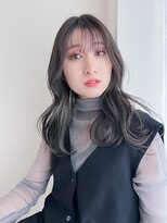 トロープバイロロン(TROPE by LORONG)&nbsp;セミロング　モノトーンベージュ　ブリーチなしカラー