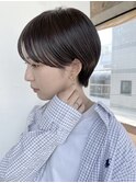 黒髪ショートボブマッシュショートボブベリーショート前髪あり