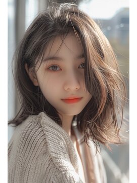 ラナ 新宿(lana) こなれミディ/顔まわり/シアーグレージュ【lana hair/新宿】