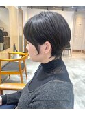 黒髪/ボブルフ/ネビージュ/小顔/ワンレン/スペインカール