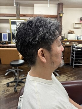 メンズショート/ツイストスパイラルパーマ