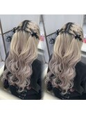 編み込みハーフツイン