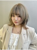 デザインカラーインナーカラーウルフレイヤーカット