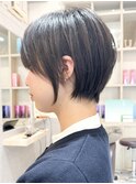 丸みショートショート/ショートボブ/ボブ/ハイライト